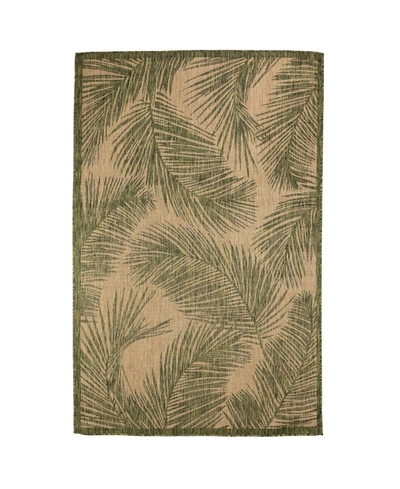 Liora Manne Carmel Fronds 6'6" X 9'4" Outdoor Area Rug In Green
