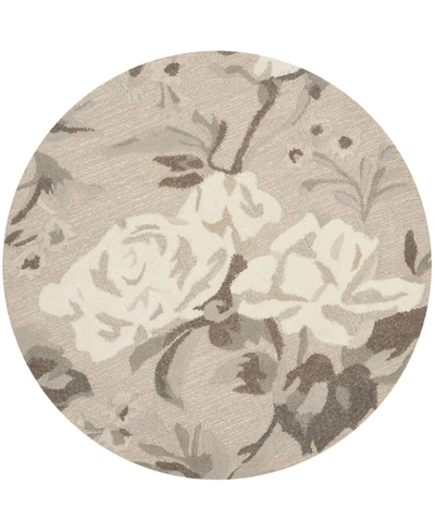 Martha Stewart Collection Rose Chintz Msr4717b Gray 4' X 4' Round Area Rug