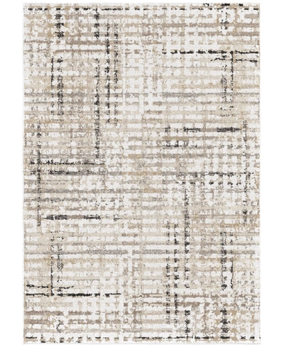 Palmetto Living Orian Adagio Griddle White 6'5" X 9'6" Area Rug