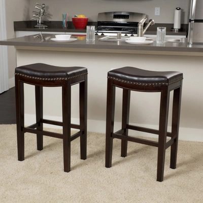 Noble House Set Of 2 Avondale Barstools In Brown