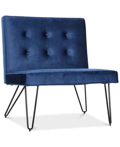 Noble House Glynna Armless Chair In Navy Blue