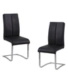 BEST MASTER FURNITURE ENGLAND MODERN FAUX LEATHER WITH CHROME DINING SIDE CHAIRS, SET OF 2