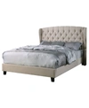 BEST MASTER FURNITURE FRANCES UPHOLSTERED LINEN BLEND PLATFORM BED, QUEEN