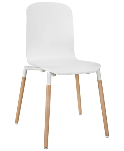 Modway Stack Dining Wood Side Chair In White