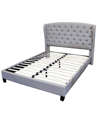 Best Master Furniture Frances Upholstered Linen Blend Platform Bed, California King In Gray