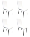 Best Master Furniture Bailee Modern Faux Leather Side Chairs, Set Of 4 In White