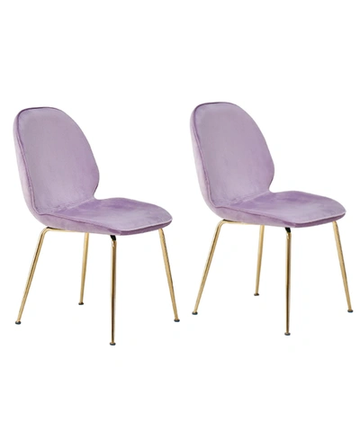 Best Master Furniture Franklin Velvet Mid Century Upholstered Side Chairs, Set Of 2 In Pink
