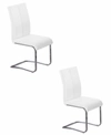 BEST MASTER FURNITURE ENGLAND MODERN FAUX LEATHER WITH CHROME DINING SIDE CHAIRS, SET OF 2