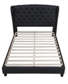 Best Master Furniture Frances Upholstered Linen Blend Platform Bed, Queen In Black
