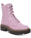 Sam Edelman Women's Lue Lace-up Combat Booties Women's Shoes In Washed Hibiscus