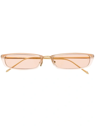Linda Farrow Issa Rectangular-frame Sunglasses In White