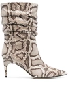 SERGIO ROSSI SERGIO ROSSI WOMEN'S  BEIGE LEATHER ANKLE BOOTS