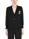 MOSCHINO WOMEN'S  BLACK OTHER MATERIALS CARDIGAN