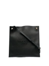 VALENTINO GARAVANI MEN'S  BLACK LEATHER MESSENGER BAG