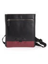 FERRAGAMO MEN'S  BLACK LEATHER MESSENGER BAG