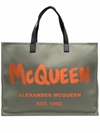 ALEXANDER MCQUEEN ALEXANDER MCQUEEN MEN'S  GREEN POLYESTER TOTE