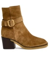 TOD'S TOD'S WOMEN'S  BROWN SUEDE ANKLE BOOTS