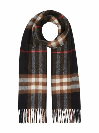 Burberry Women's  Blue Cashmere Scarf In Brown