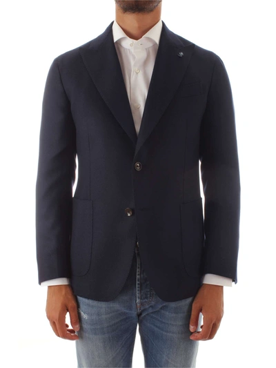 Parthenope Mens Blue Cotton Blazer