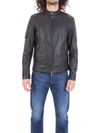 EMANUELE CURCI EMANUELE CURCI MEN'S  BLACK LEATHER OUTERWEAR JACKET