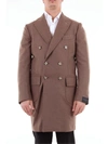 PARTHENOPE PARTHENOPE MEN'S  BROWN WOOL COAT