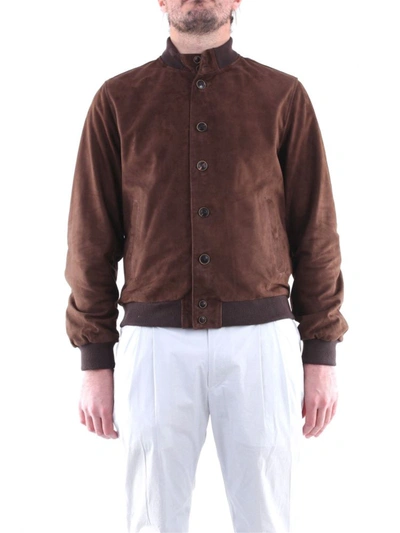 Emanuele Curci Men's  Brown Suede Outerwear Jacket