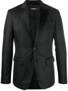 DSQUARED2 MEN'S  BLACK SILK BLAZER