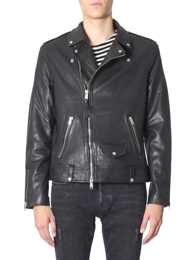Allsaints Men's Milo Leather Biker Jacket In Black