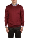 LAMBERTO LOSANI LAMBERTO LOSANI MEN'S  BURGUNDY CASHMERE SWEATER