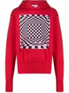 Ambush Printed Cotton Jersey Sweatshirt Hoodie In Red