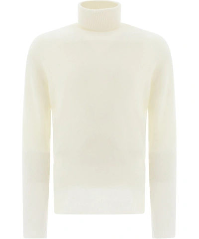 Roberto Collina Man Turtleneck Ivory Size 44 Merino Wool In White