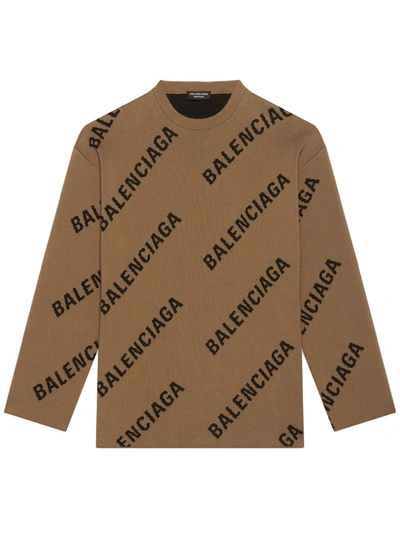 Balenciaga Men's  Brown Cotton Sweater