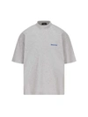 BALENCIAGA MEN'S  GREY OTHER MATERIALS T SHIRT