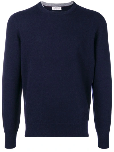 Brunello Cucinelli Men's  Blue Wool Sweater