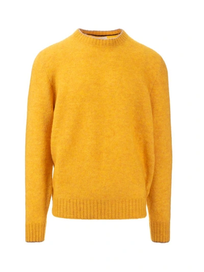 Brunello Cucinelli Mohair And Wool Pullover In Yellow