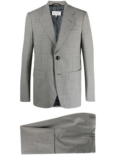 Maison Margiela Black And White Wool Two-piece Suit In Grey
