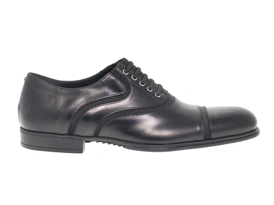 Cesare Paciotti Mens Black Leather Lace-up Shoes