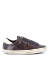PHILIPPE MODEL MEN'S  BROWN LEATHER SNEAKERS