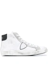 PHILIPPE MODEL PHILIPPE MODEL MEN'S  WHITE LEATHER HI TOP SNEAKERS
