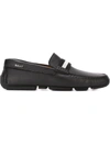 BALLY BALLY MEN'S  BLACK LEATHER LOAFERS