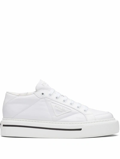 Prada Men's  White Leather Sneakers