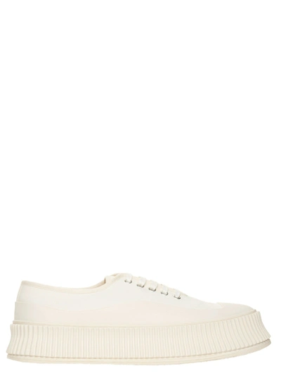 Jil Sander Men's  Beige Fabric Sneakers