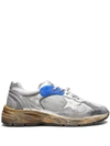 GOLDEN GOOSE MEN'S  SILVER LEATHER SNEAKERS