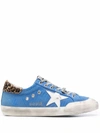 GOLDEN GOOSE MEN'S  BLUE COTTON SNEAKERS