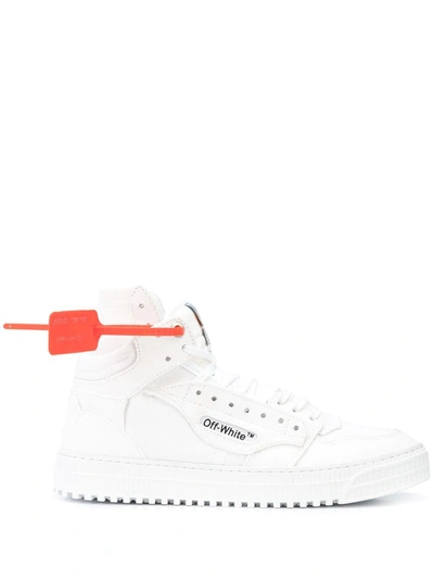 Off-white Off White Men's  White Cotton Hi Top Sneakers
