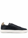 Brunello Cucinelli Navy Leather Airsole Sneakers In Blue