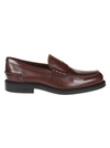 TOD'S TOD'S MEN'S  BURGUNDY LEATHER LOAFERS