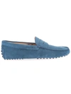 TOD'S TOD'S MEN'S  BLUE SUEDE LOAFERS