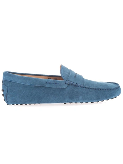 Tod's Men's  Blue Suede Loafers