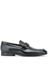 TOD'S TOD'S MEN'S  BLACK LEATHER LOAFERS